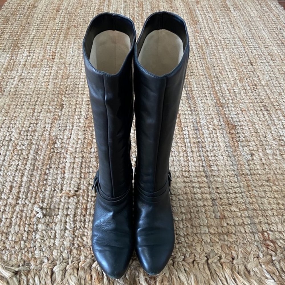 Lands End Canvas black leather boots, size 7
